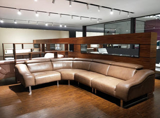 brown sectional full leather sofa