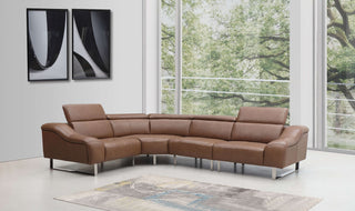 brown sectional leather sofa adjustable headrest