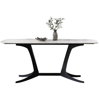 chic white marble dining table black legs