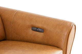 cognac electric recliner sofa usb charging