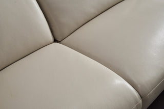 cream leather l shaped electric recliner texture