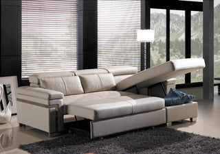 cream leather l shaped sofa bed full storage