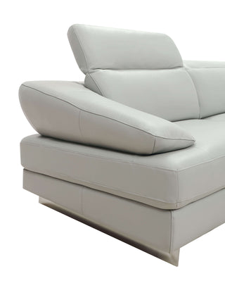 cream leather sofa detailed view