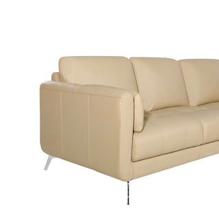 cream leather sofa side view