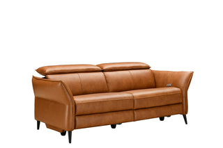 elegant brown leather recliner sofa with usb charger