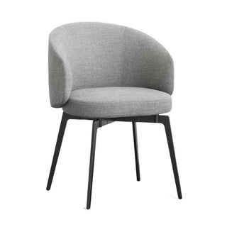 front view grey fabric dining chair