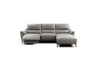 grey electric reclining sofa with usb ports