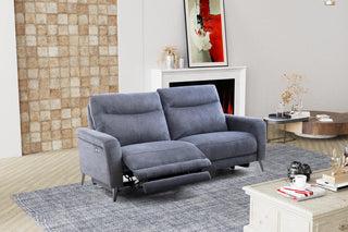 grey fabric power reclining sofa