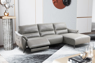 grey l shape recliner sofa