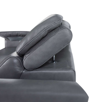 grey leather sofa adjustable headrest
