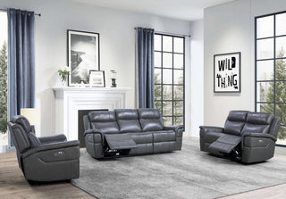 grey luxury 3 seater recliner sofa set