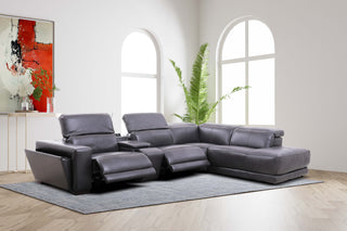 grey sectional electric recliner sofa with cupholder