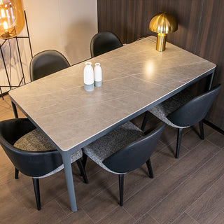 grey sintered stone dining table aluminium leg