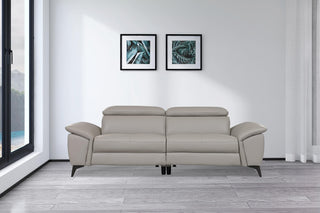 grey waxed leather annie stationary sofa