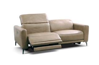 irene leather recliner sofa beige