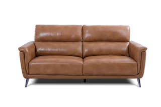 leather sofa vicky 3 seater brown