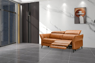 modern brown leather recliner sofa with usb charger