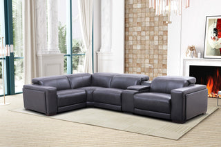 modern grey sectional electric recliner sofa