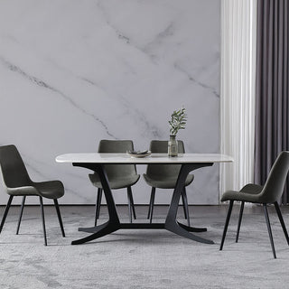 modern white marble dining table set