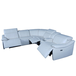 power recliner sectional sofas semi aniline leather with 2 usb