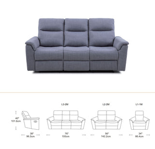 quincy recliner sofa dimension