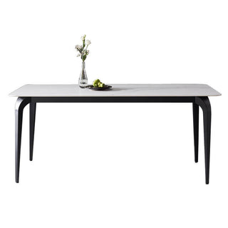 rectangle white marble dining table black legs