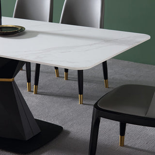 rounded edge dining table sintered stone