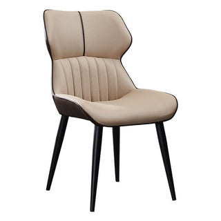 sand brown bucket seat pu leather dining chair