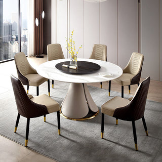 scratch resistant round dining table set