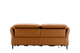  sleek brown leather recliner sofa with usb charger
