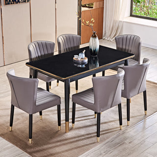 sleek pleated silver dining chair 6 seater table
