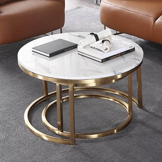 small round coffee table stainless steel gold