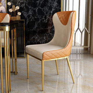 sophisticated dining chair with gold stainless steel leg