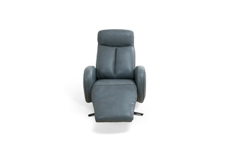 stanley grey leather armchair recliner electric