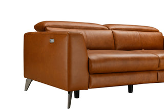 tammy leather sofa usb charger brown