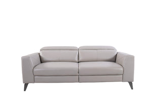 tammy leather sofa with usb port grey