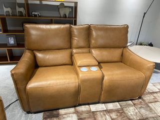 two seater reclliner sofa middle console with cup holder