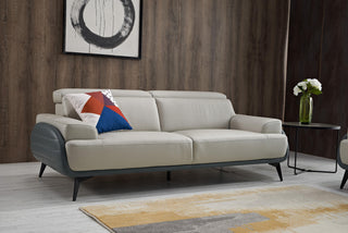 two tone leather sofa front living room