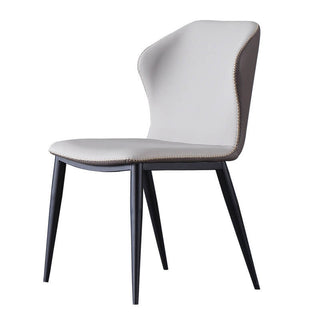 two tone stitched air leather fabric modern dining chair