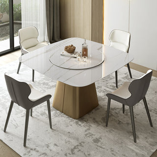unique square sintered stone dining table