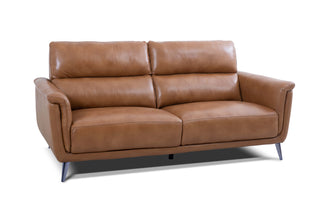 vicky brown 3 seater leather sofa