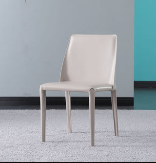 white leather modern dining chair