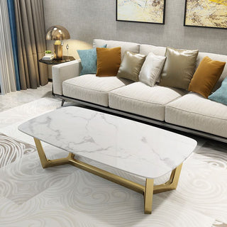 white marble coffee table gold stainless steel